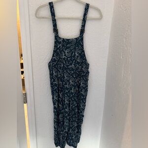 Maeve Blue and White Cropped Jumpsuit